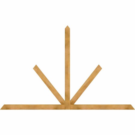 Ekena Millwork Saratoga Rough Sawn Timber Gable Bracket, Western Red Cedar, 108"W x 68"H x 2"D x 4"F, 15/12 Pitch GBW108X68X0204SAR00RWR
